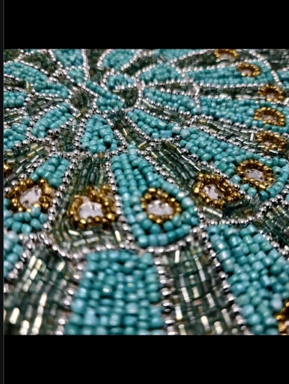 4pc Set Jeweled Coastal Beaded Placemats Chargers Nautilus Shell Gorgeous New - Picture 3 of 7